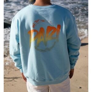 Pari Surf Club Light Blue Men's Crewneck Pullover Sweatshirt SZ S0